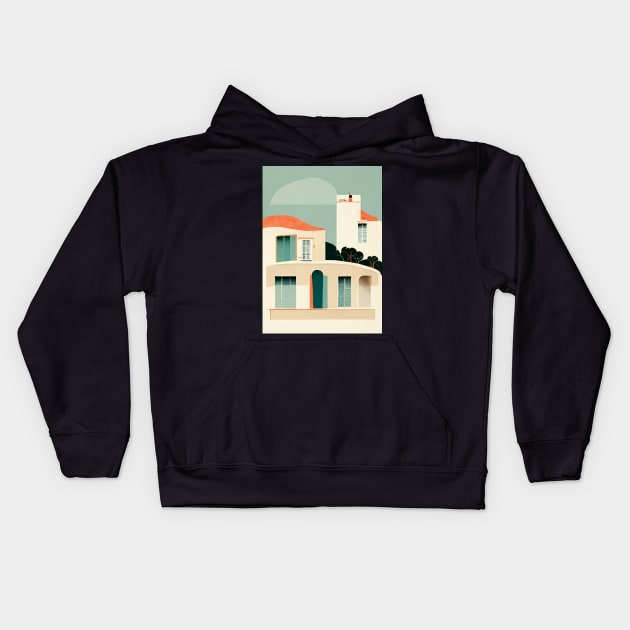 French Riviera Kids Hoodie by deificusArt